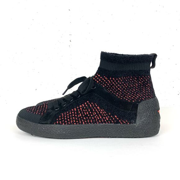 ASH Womens Ninja Sock Trainers Cashmere Tweed Knit Red Black Suede Trim Size 40 - Picture 4 of 11